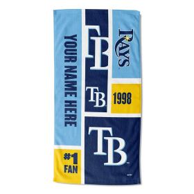 [Personalization Only] OFFICIAL MLB Colorblock Beach Towel - Rays