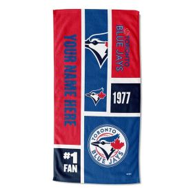 [Personalization Only] Blue Jays Colorblock Personalized Beach Towel