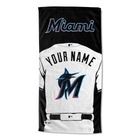 [Personalization Only] Miami Marlins "Jersey" Personalized Beach Towel