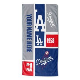 [Personalization Only] Dodgers Colorblock Personalized Beach Towel