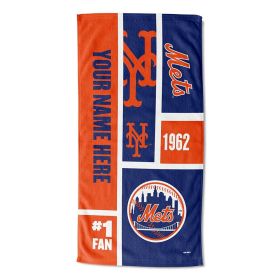 [Personalization Only] Mets Colorblock Personalized Beach Towel