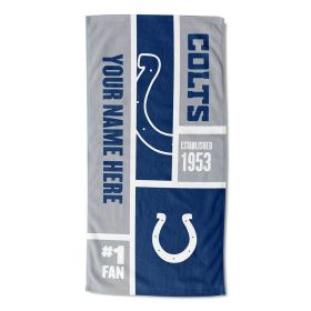 [Personalization Only] Colts Colorblock Personalized Beach Towel