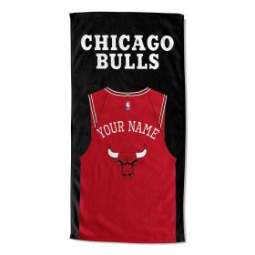 [Personalization Only] OFFICIAL NBA Jersey Beach Towel - Chicago Bulls