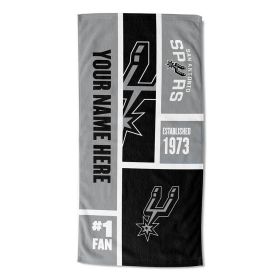 [Personalization Only] San Antonio Spurs Colorblock Personalized Beach Towel