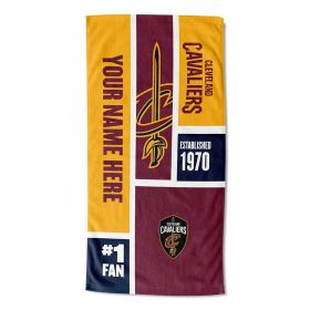 [Personalization Only] Cleveland Cavaliers Colorblock Personalized Beach Towel