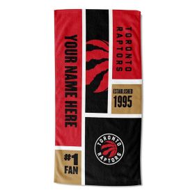 [Personalization Only] Toronto Raptors Colorblock Personalized Beach Towel