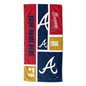 [Personalization Only] Braves Colorblock Personalized Beach Towel