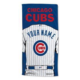 [Personalization Only] Chicago Cubs "Jersey" Personalized Beach Towel