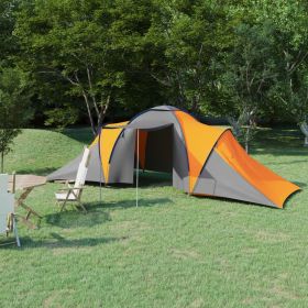 Camping Tent 6 Persons Gray and Orange