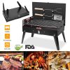 Portable Charcoal Grill Foldable BBQ Suitcase Grill Shelf For Outdoor Camping Picnics Garden Grilling