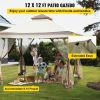 VEVOR Outdoor Canopy Gazebo Tent, Portable Canopy Shelter with 12'x12' Large Shade Tents for Parties, Backyard, Patio Lawn and Garden, 4 Sandbags, Car