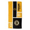 [Personalization Only] OFFICIAL NHL Colorblock Personalized Beach Towel - Boston Bruins