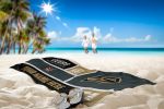 [Personalization Only] OFFICIAL NHL Colorblock Personalized Beach Towel - Vegas Golden Knights