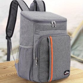 Multifunctional Shoulder Sports Bag Insulated Bag Outdoor Picnic Insulated Backpack Leak-proof Shoulder Ice Bag (Color: Grey)